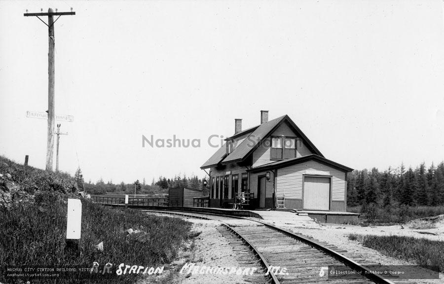 Postcard: Railroad Station, Machiasport, Maine